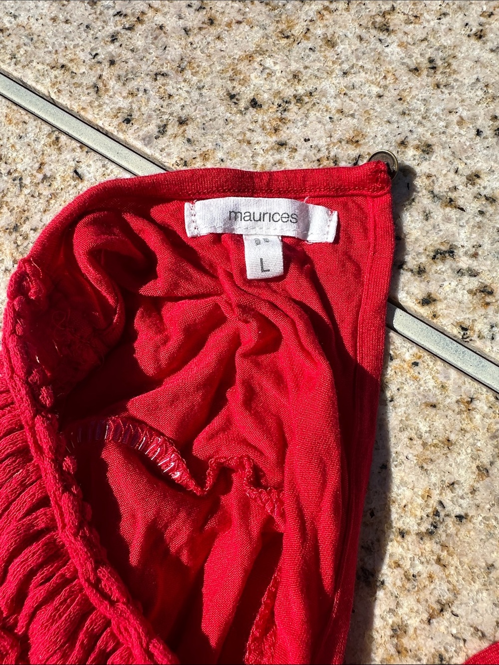 Maurices Red Crochet Yoke Tank - Picture 2 of 6